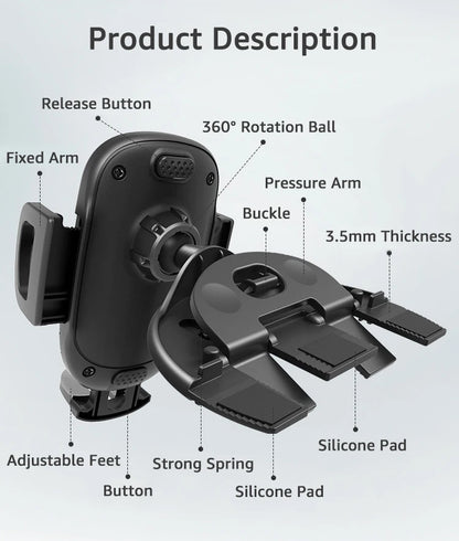 iGrip™ CD-Slot Mounted Phone Holder